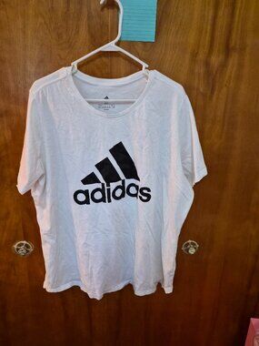 Adidas Logo White Short-Sleeve T-Shirt Size 4X